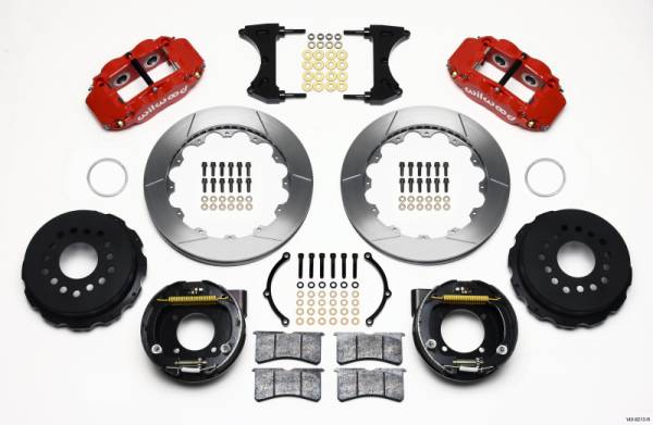 Wilwood - Wilwood 140-9213-R Wilwood Narrow Superlite 4R Rear P-Brk Kit 12.88in Red Chevy 12 Bolt w/ C-Clips