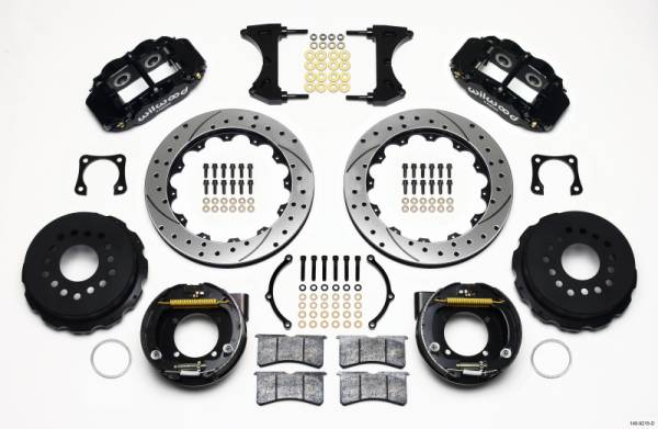 Wilwood - Wilwood 140-9215-D Wilwood Narrow Superlite 4R Rear P-Brk Kit 12.88in Drilled Chevy 12 Bolt-Spec 3.15in Bearing