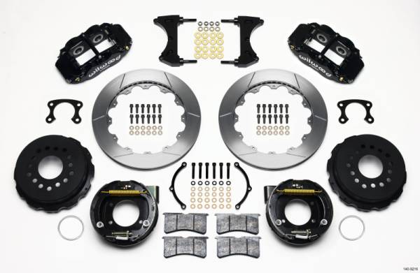 Wilwood - Wilwood 140-9216 Wilwood Narrow Superlite 4R Rear P-Brk Kit 12.88in Small Ford 2.66in Offset