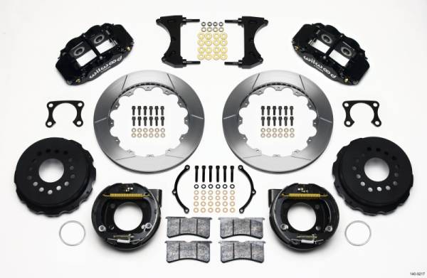 Wilwood - Wilwood 140-9217 Wilwood Narrow Superlite 4R Rear P-Brk Kit 12.88in Big Ford Old Style 2.36in Offset