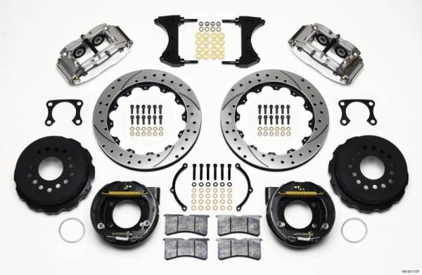 Wilwood - Wilwood 140-9217-DP Wilwood Narrow Superlite 4R Rear P-Brk Kit 12.88in Drill Polish Big Ford Old Style 2.36in Offset