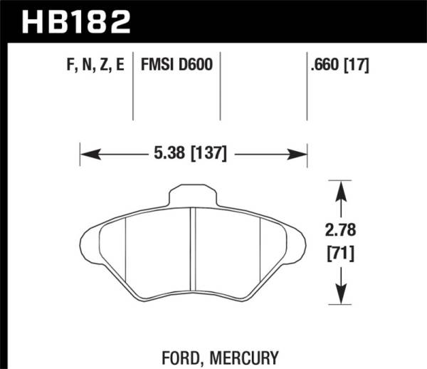 Hawk Performance - Hawk Performance kHB182Z.660 Hawk Performance Ceramic Street Brake Pads