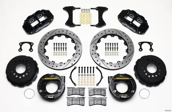 Wilwood - Wilwood 140-9218-D Wilwood Narrow Superlite 4R Rear P-Brk Kit 12.88in Drilled Big Ford New Style 2.36in Offset