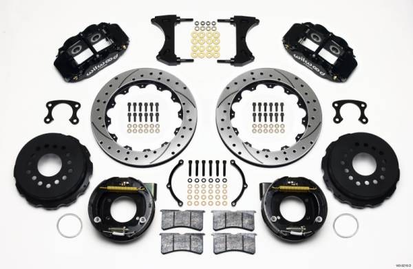 Wilwood - Wilwood 140-9219-D Wilwood Narrow Superlite 4R Rear P-Brk Kit 12.88in Drilled Big Ford New Style 2.50in Offset