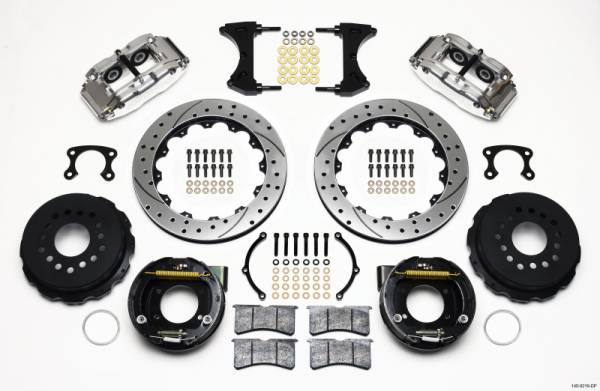 Wilwood - Wilwood 140-9219-DP Wilwood Narrow Superlite 4R Rear P-Brk Kit 12.88in Drill Polish Big Ford New Style 2.50in Offset