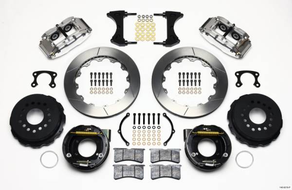 Wilwood - Wilwood 140-9219-P Wilwood Narrow Superlite 4R Rear P-Brk Kit 12.88in Polished Big Ford New Style 2.50in Offset