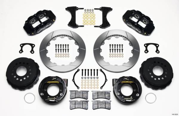 Wilwood - Wilwood 140-9220 Wilwood Narrow Superlite 4R Rear P-Brk Kit 12.88in Small Ford 2.50in Offset