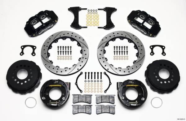 Wilwood - Wilwood 140-9220-D Wilwood Narrow Superlite 4R Rear P-Brk Kit 12.88in Drilled Small Ford 2.50in Offset