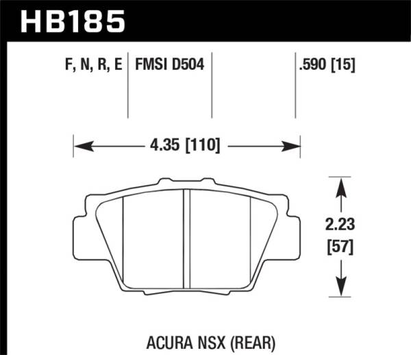 Hawk Performance - Hawk Performance kHB185B.590 Hawk HPS 5.0 Street Brake Pads - Rear