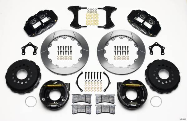 Wilwood - Wilwood 140-9223 Wilwood Narrow Superlite 4R Rear P-Brk Kit 12.88in Ford 8.8 w/2.5in Offset-5 Lug