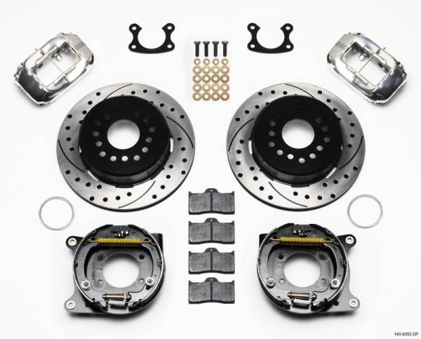 Wilwood - Wilwood 140-9282-DP Wilwood Forged Dynalite P/S Park Brake Kit Drill-Polish Small Ford 2.50in Offset