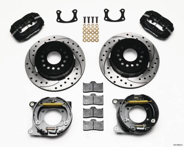 Wilwood - Wilwood 140-9560-D Wilwood Forged Dynalite P/S Park Brake Kit Drilled New Big Ford 2.50in offset Staggered Shock