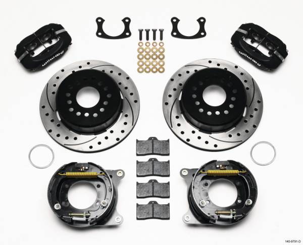 Wilwood - Wilwood 140-9791-D Wilwood Forged Dynalite P/S Park Brake Kit Drilled New Big Ford 2.50in Offset Front Caliper Mount