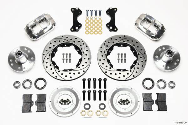 Wilwood - Wilwood 140-9917-DP Wilwood Forged Dynalite Front Kit 11.00in Drilled-Polished WWE ProSpindle