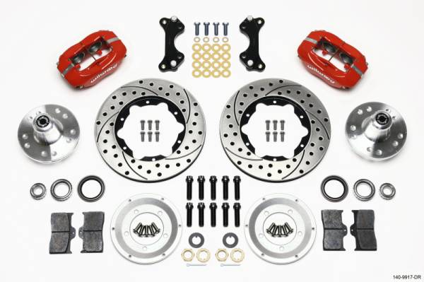 Wilwood - Wilwood 140-9917-DR Wilwood Forged Dynalite Front Kit 11.00in Drilled-Red WWE ProSpindle