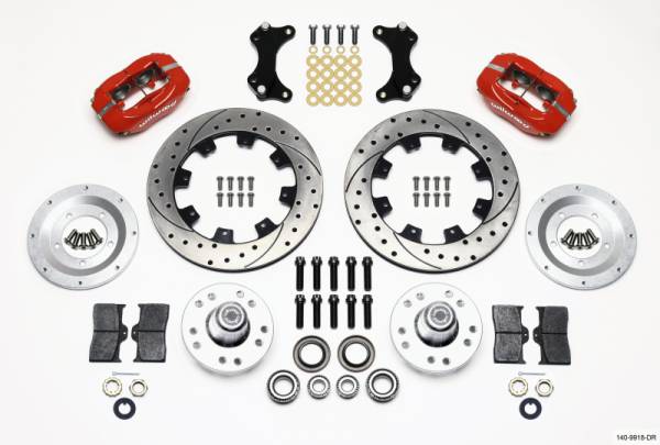 Wilwood - Wilwood 140-9918-DR Wilwood Forged Dynalite Front Kit 12.19in Drilled-Red WWE ProSpindle