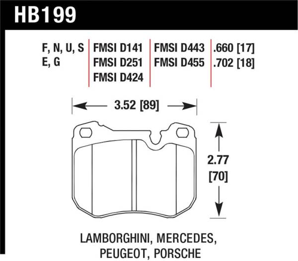Hawk Performance - Hawk Performance kHB199G.702 Hawk 80-92 Porsche 924 Turbo DTC-60 Race Brake Pads