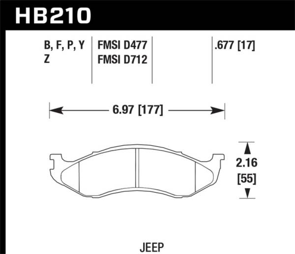 Hawk Performance - Hawk Performance kHB210Y.677 Hawk LTS Street Brake Pads