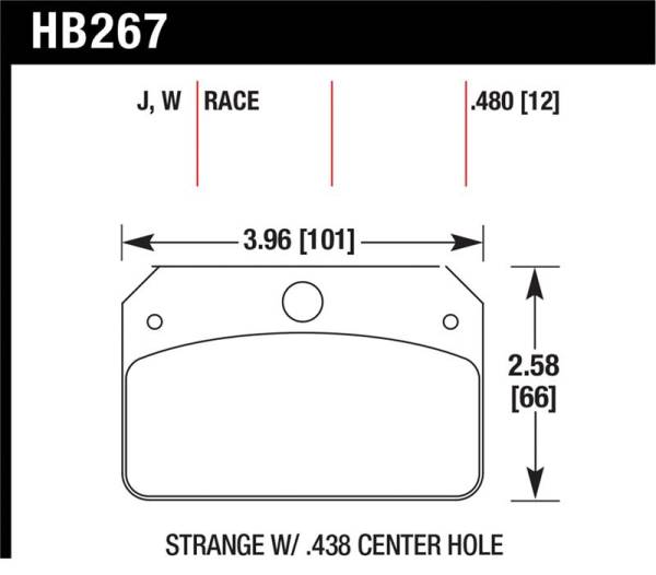 Hawk Performance - Hawk Performance kHB267W.480 Hawk DTC-30 Brake Pads for Strange Caliper w/ 0.438in Center Hole