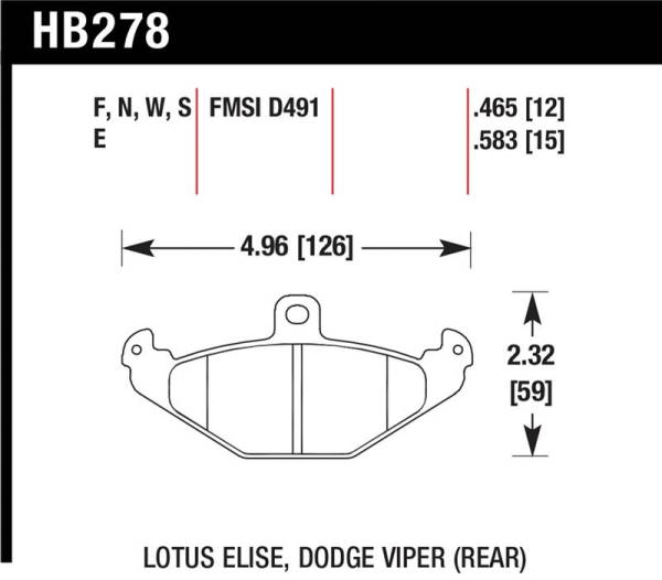 Hawk Performance - Hawk Performance kHB278F.583 Hawk HPS Street Brake Pads
