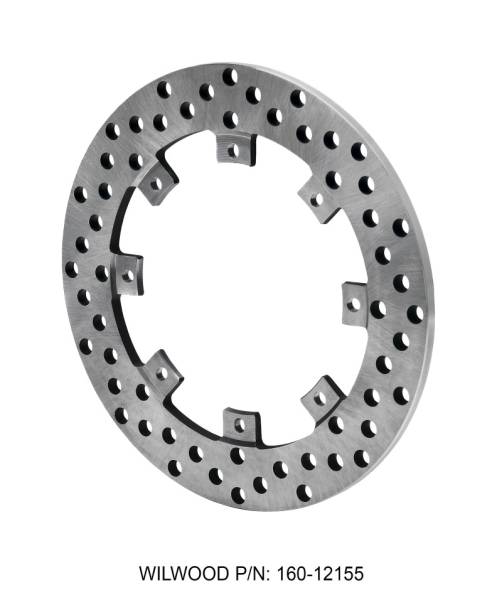 Wilwood - Wilwood 160-12155 Wilwood Rotor-SuperAlloy-Rear Drag-Drilled 11.44 x .350 - 8 on 7.00in