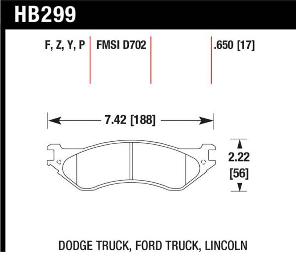 Hawk Performance - Hawk Performance kHB299Z.650 Hawk Performance Ceramic Street Brake Pads