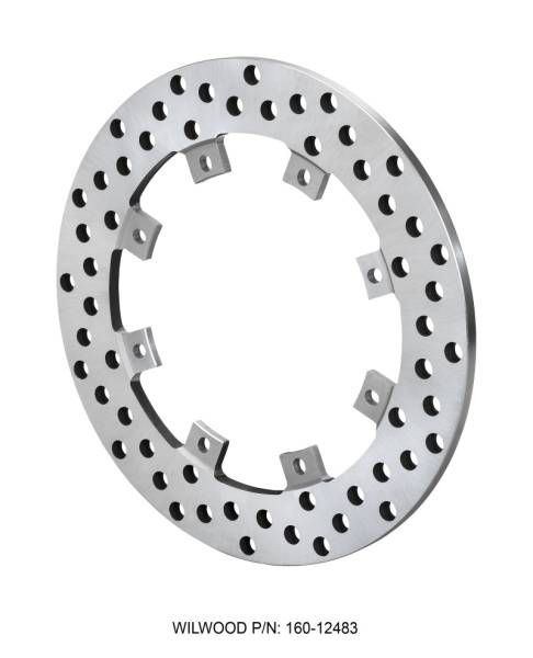 Wilwood - Wilwood 160-12483 Wilwood Rotor-SuperAlloy-Rear Drag-Drilled 11.44 x .350 - Dynamic (Snap Ring Mnt)