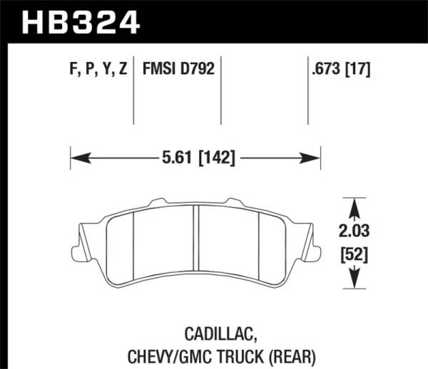 Hawk Performance - Hawk Performance kHB324P.673 Hawk Super Duty Street Brake Pads