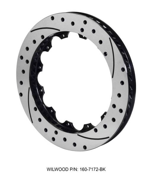 Wilwood - Wilwood 160-7172-BK Wilwood Rotor-SRP48 SPC-37-RH-BLK-Drill 12.88 x 1.25 - 12 on 8.75in