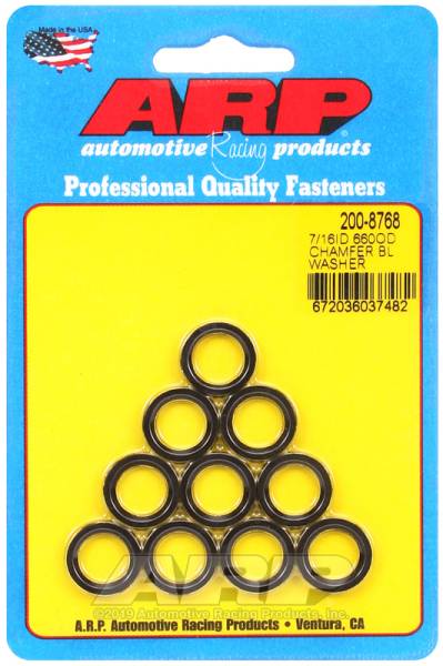 ARP - ARP 200-8768 ARP 8740 Chrome Moly 7/16in x .660 x .120 Black Chamfer Washer - 10 Pack