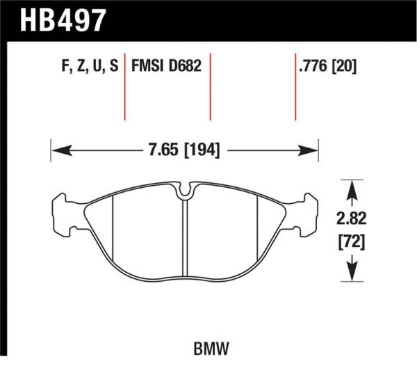 Hawk Performance - Hawk Performance kHB497Z.776 Hawk 04-06 Audi TT Quattro / 04-05 VW Golf R32 Perf Ceramic Street Front Brake Pads