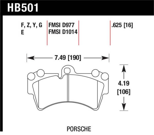 Hawk Performance - Hawk Performance kHB501N.625 Hawk 07-15 Audi Q7 Base / Premium HP+ Compound Front Brake Pads