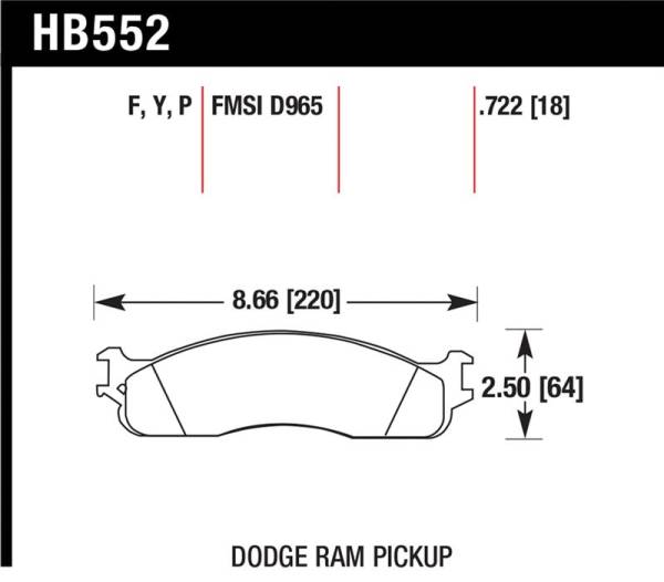 Hawk Performance - Hawk Performance kHB552P.722 Hawk Super Duty Street Front Brake Pads