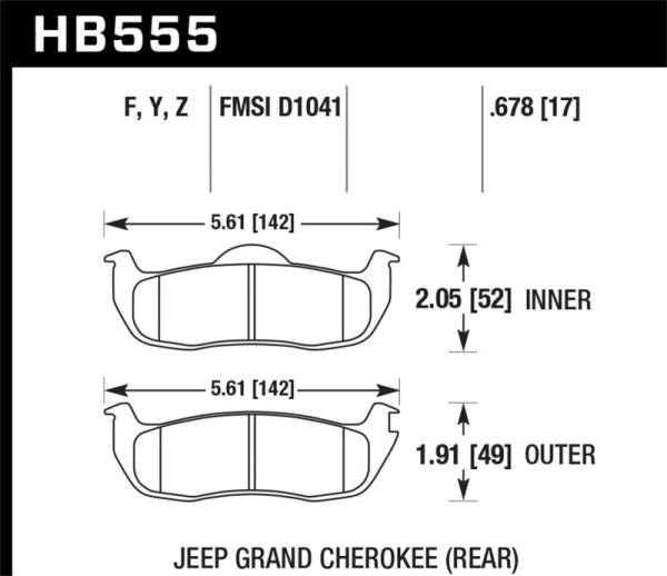 Hawk Performance - Hawk Performance kHB555Y.678 Hawk 06-10 Jeep Commander / 05-10 Grand Cherokee / 05-10 Armada / 04 Pathfinder / 04-10 Tital 5.6L /