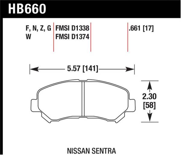 Hawk Performance - Hawk Performance kHB581Y.660 Hawk LTS Street Brake Pads