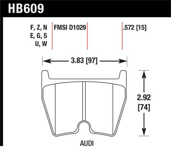 Hawk Performance - Hawk Performance kHB609U.572 Hawk 08-15 Audi R8 DTC-70 Race Front Brake Pads