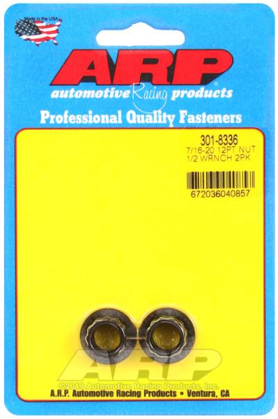 ARP - ARP 301-8336 ARP 7/16in-20 1/2 Socket 12pt Nut Kit 2 Pack
