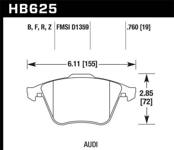 Hawk Performance - Hawk Performance kHB625F.760 Hawk HPS Street Brake Pads