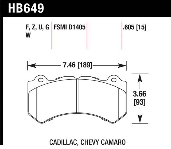 Hawk Performance - Hawk Performance kHB649Z.605 Hawk Performance Ceramic Street Brake Pads