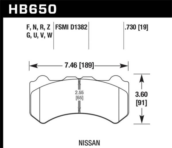 Hawk Performance - Hawk Performance kHB650B.730 Hawk 09-16 Nissan GT-R HPS 5.0 Front Brake Pads