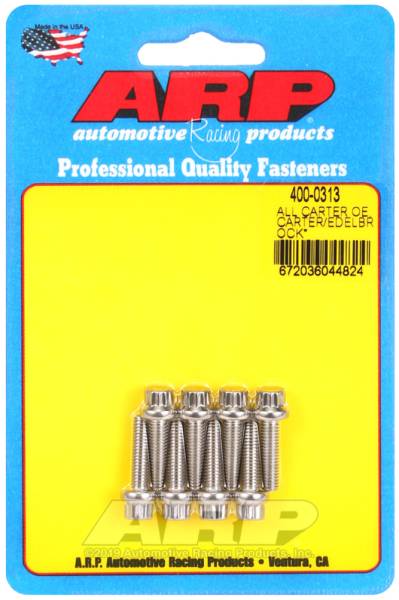 ARP - ARP 400-0313 ARP All Carter OE/Carter/Edelbrock (Performer and Thunder Series) Carburetor Bolt Kit