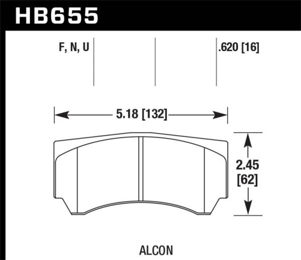 Hawk Performance - Hawk Performance kHB655B.620 Hawk Alcon HPS 5.0 Street Brake Pads