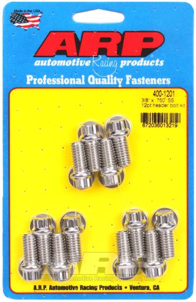 ARP - ARP 400-1201 ARP 3/8 x .750 SS 12pt Header Bolt Kit