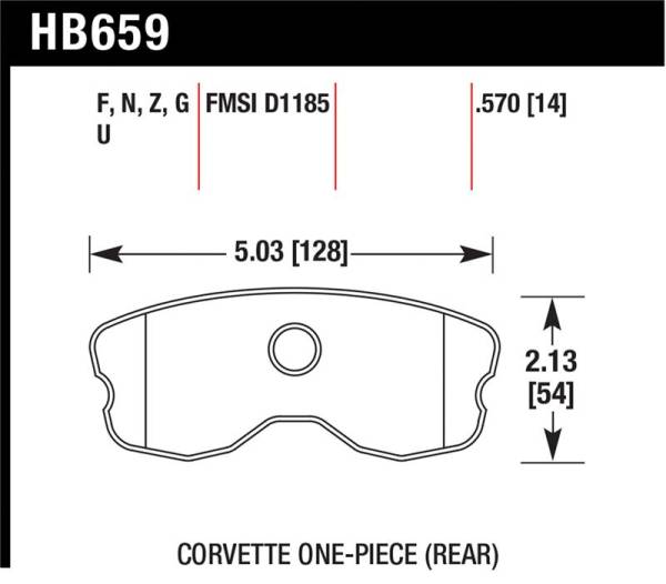 Hawk Performance - Hawk Performance kHB659F.570 Hawk 06-10 Chevy Corvette (Improved Pad Design) Rear HPS Street Brake Pads