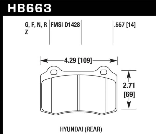 Hawk Performance - Hawk Performance kHB663B.557 Hawk 12-15 Tesla Model S HPS 5.0 Rear Brake Pads