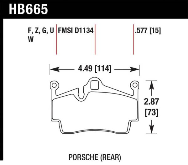 Hawk Performance - Hawk Performance kHB665U.577 Hawk 05-16 Porsche Boxster / 07-14 Porsche Cayman DTC-70 Race Rear Brake Pads