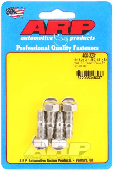 ARP - ARP 400-3201 ARP 5/16-24 X 1.250 SS Hex Water Pump Pulley Stud Kit