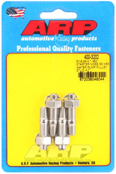 ARP - ARP 400-3202 ARP 5/16-24 X 1.450 Starter Nose SS Hex Water Pump Pulley Stud Kit