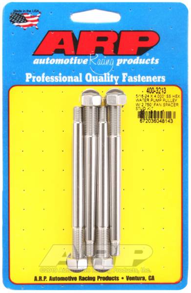 ARP - ARP 400-3213 ARP 5/16-24 X 4.000 SS Hex Water Pump Pulley w/ 2.750in Fan Spacer Stud Kit