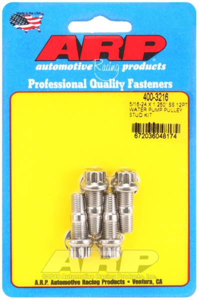 ARP - ARP 400-3216 ARP 5/16-24 X 1.250 SS 12pt Water Pump Pulley Stud Kit